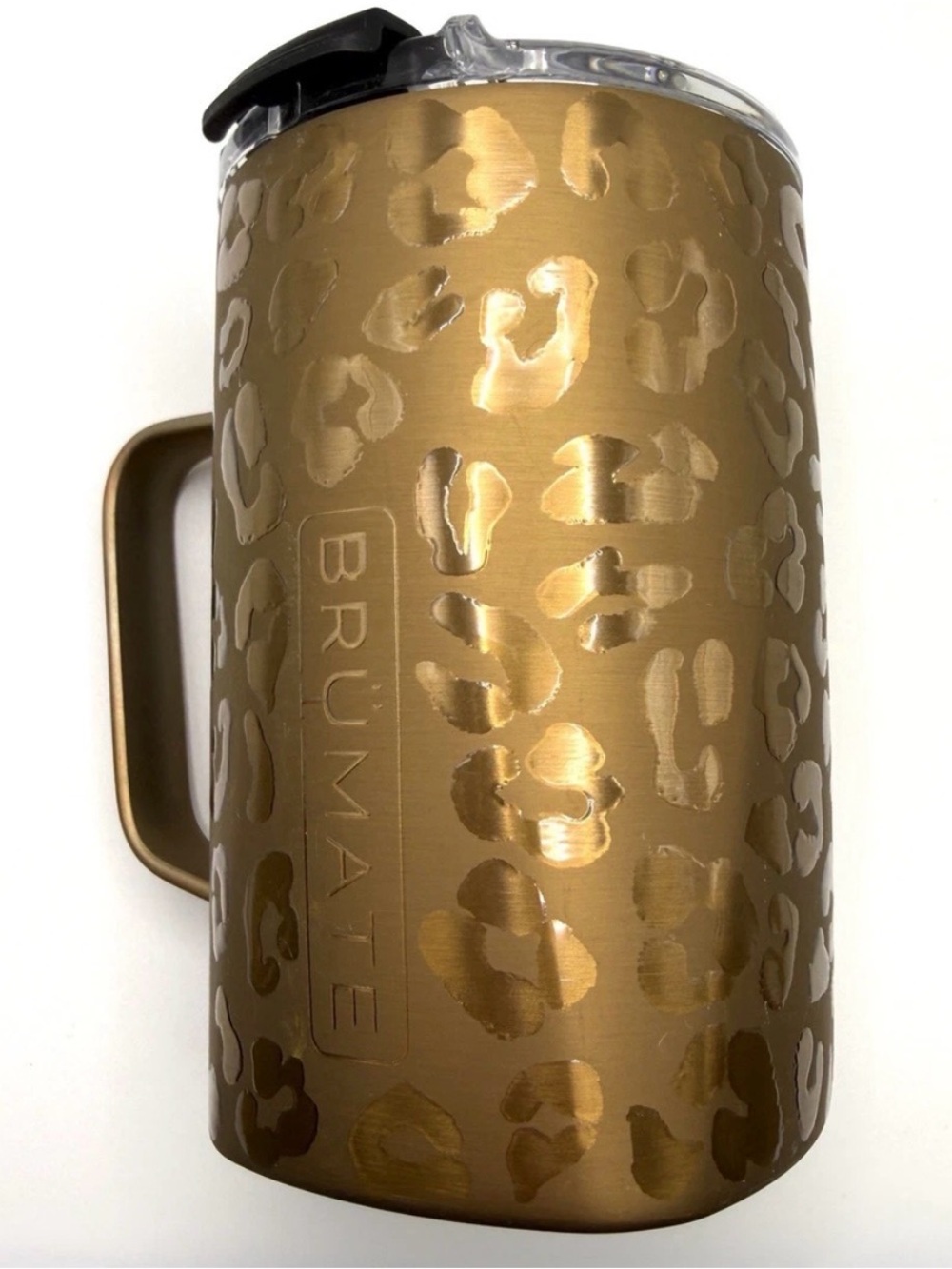 BrüMate Toddy Gold Leopard Insulated Handle Mug 16oz